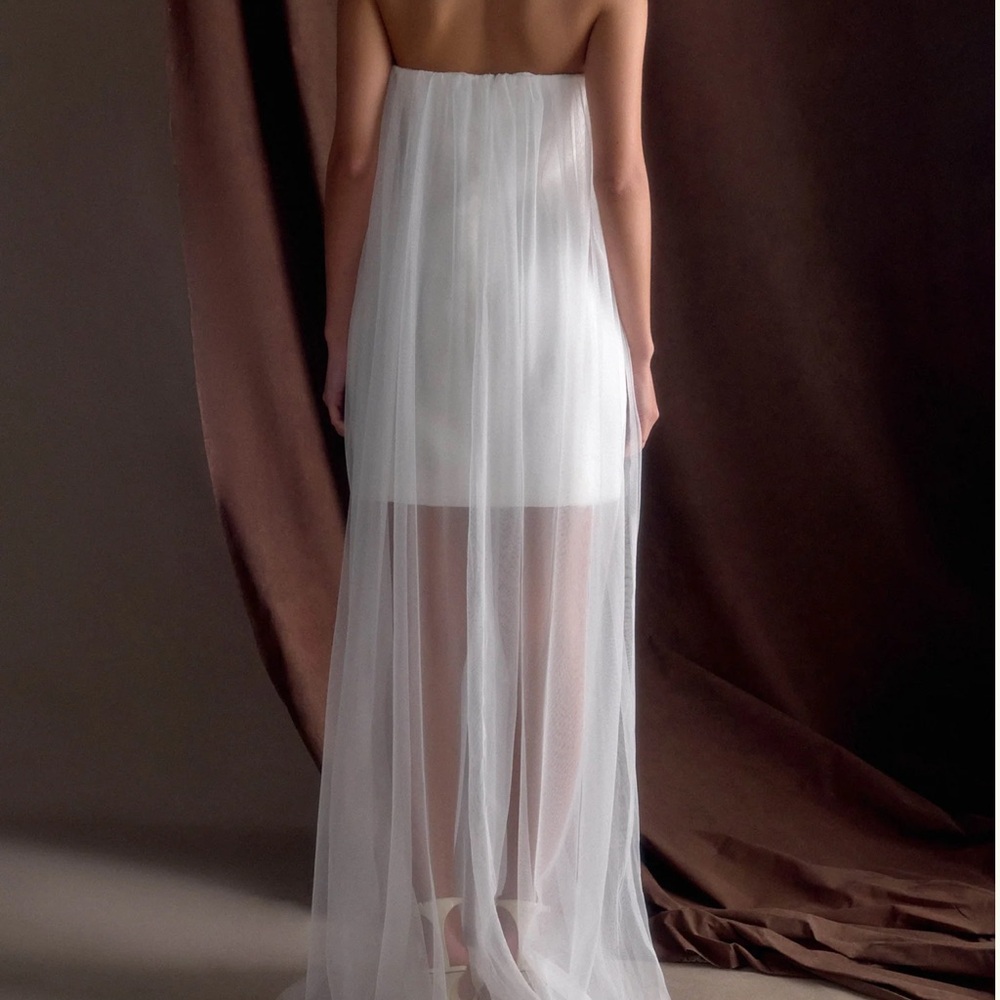 MESHKI Bettany Chiffon Strapless Maxi Dress - White - Picture 2 of 2